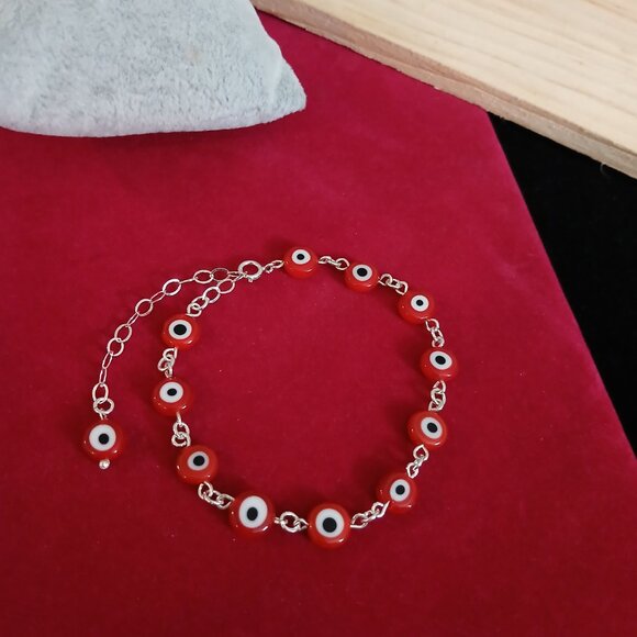 Evil Eyes Bracelet sterling Silver.925 - Picture 3 of 4
